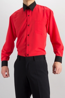 東京ステージシャツ販売店｜クレリックカラーシャツ レッド・ブラック