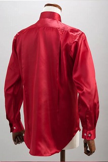 サテンシャツワインレッド・全37色カラーシャツ｜日本製・試着可能な