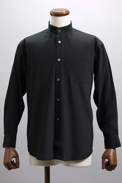 スタンドカラーシャツ1ボタン ブラック 通販 販売 メンズ ステージ衣装 上野屋シャツ店