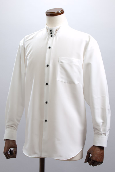 スタンドカラーシャツ販売店｜カラー ホワイト 【通販、販売、メンズ 