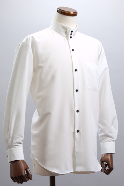 スタンドカラーシャツ販売店｜カラー ホワイト 【通販、販売、メンズ 