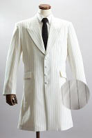 ロングジャケット・Zoot Jacket  ペンシルストライプ　ホワイトの画像