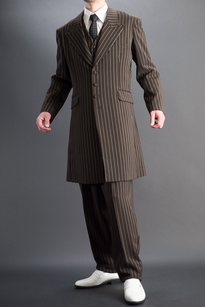 ズートスーツ・zoot suit ストライプ ブラウン