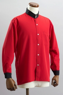 クレリック スタンドカラーシャツ #10021 レッド【通販、販売、メンズ