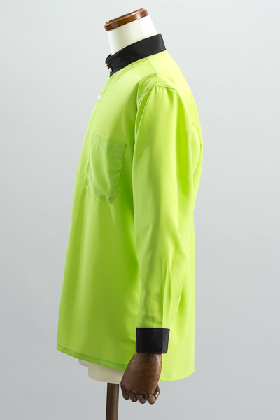 デザインスタンドカラーシャツ | 黄緑色スタンドカラーシャツ【メンズ 