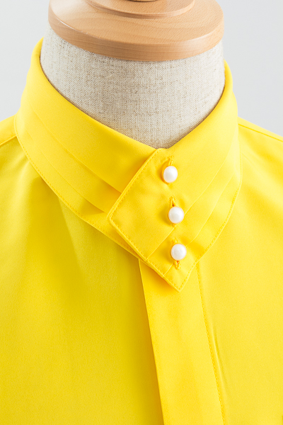 デザインカラーシャツ | 黄色スタンドカラーシャツ【メンズ、ステージ 