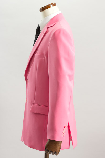 ピンクジャケット エルビスジャケット 桃色ブレザー カラージャケット シングル 2つボタンジャケット サイドベンツ【メンズ、ステージ衣装、舞台