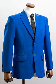 青いジャケット・シングル 2つボタンジャケット サイドベンツ ブルー ...
