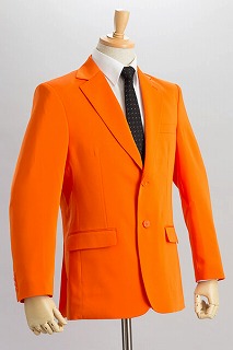 オレンジ色ジャケット・陸上スタータージャケット・シングル 2つボタンジャケット 【通販、販売、ステージ衣装、上野屋シャツ店】