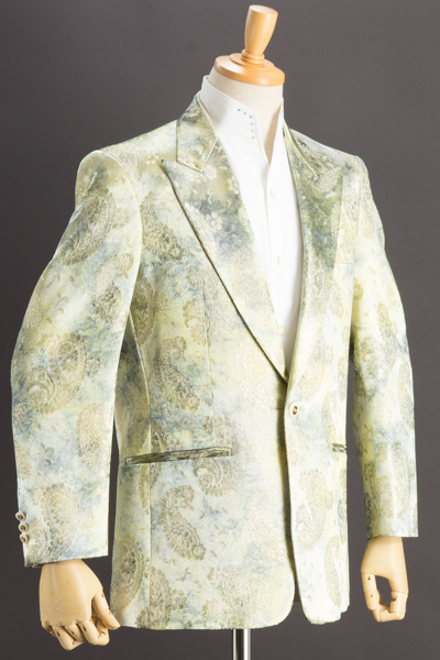 ペイズリー柄シングルジャケット＃736 グリーン【通販、販売、ステージ 