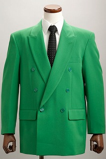 カラージャケット ダブル グリーン・緑色ジャケット・グリーンジャケット【通販、販売、ステージ衣装、上野屋シャツ店】