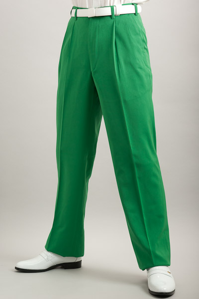 緑色スラックス | カラーパンツ ツータック グリーン【通販、販売、メンズ、ステージ衣装、上野屋シャツ店】