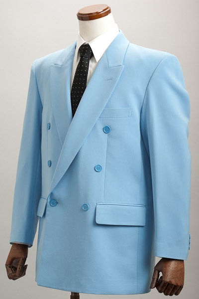 カラースーツ ダブル ライトブルー・水色スーツ・空色スーツ【通販、販売、メンズ、ステージ衣装、上野屋シャツ店】