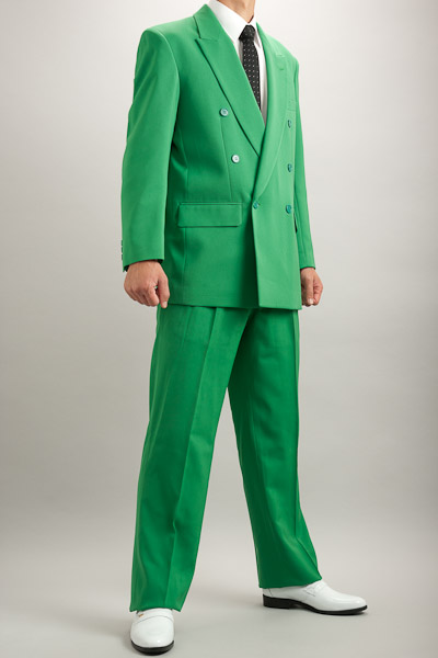 緑色スーツ販売店【全14色】｜サイズ・スタイル豊富｜カラースーツ ダブル グリーン【通販、販売、メンズ、ステージ衣装、上野屋シャツ店】