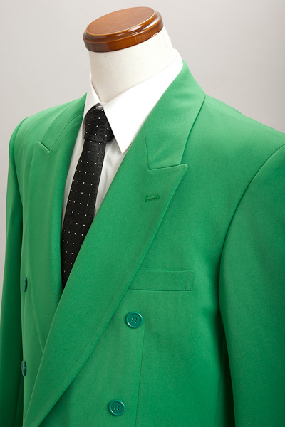 緑色スーツ販売店【全14色】｜サイズ・スタイル豊富｜カラースーツ ダブル グリーン【通販、販売、メンズ、ステージ衣装、上野屋シャツ店】