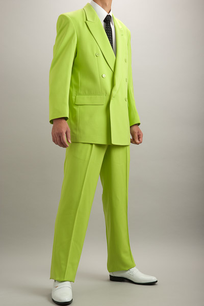 カラースーツ ダブル ライトグリーン うぐいす色スーツ 通販 販売 メンズ ステージ衣装 上野屋シャツ店