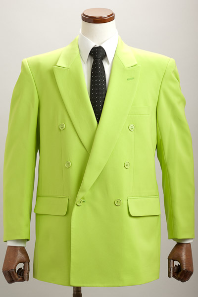 カラースーツ ダブル ライトグリーン、うぐいす色スーツ【通販、販売 