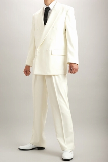 カラースーツ ダブル アイボリー・象牙色スーツ【通販、販売、メンズ