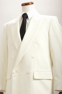カラースーツ ダブル アイボリー・象牙色スーツ｜日本製・試着可能な