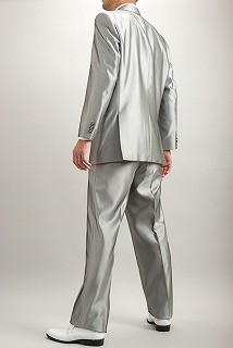 シルバースーツ【シャンブレースーツ】シングル1ボタン 通販、販売