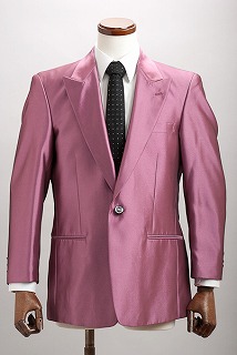 裏地ポリエステル100%ステージ衣装【シャンブレージャケット】シングル1つボタン　ピンク
