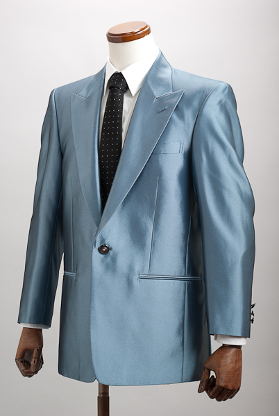 【シャンブレースーツ】シングル1ボタン ブルー通販、販売、メンズ、ステージ衣装、上野屋シャツ店