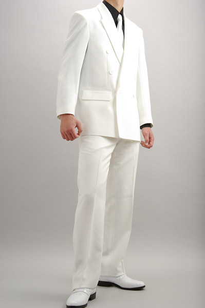 白いスーツ・カラースーツ ダブル ホワイト【、通販、販売、メンズ、ステージ衣装、上野屋シャツ店】