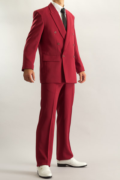 えんじ色のスーツ カラースーツ ダブル ワインレッド 通販 販売 メンズ ステージ衣装 上野屋シャツ店
