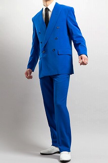 青いスーツ・カラースーツ ダブル ブルー通販、販売、メンズ、ステージ
