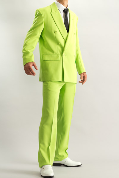 黄緑色のスーツ カラースーツ ダブル ライトグリーン 通販 販売 メンズ ステージ衣装 上野屋シャツ店