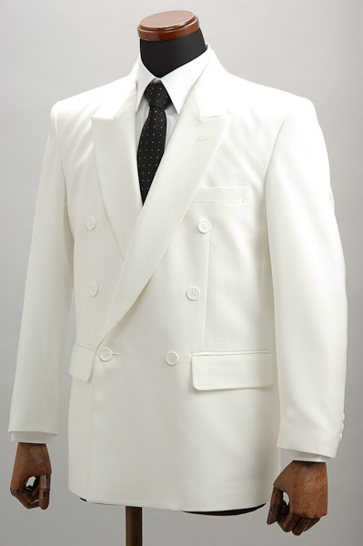 白いスーツ・カラースーツ ダブル ホワイト【通販、販売、メンズ、ステージ衣装、上野屋シャツ店】