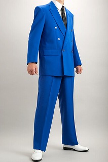 カラースーツ ダブル ブルー・青いスーツ【通販、販売、メンズ、ステージ衣装、上野屋シャツ店】