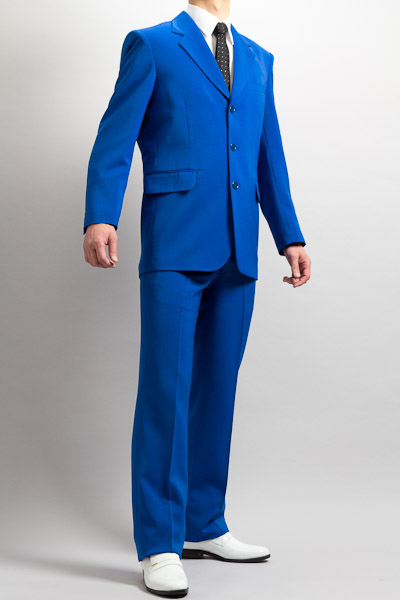 青いスーツ カラースーツ シングル 3つボタン ブルー 通販 販売 メンズ ステージ衣装 上野屋シャツ店