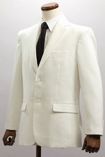 白いスーツ販売店｜シングル 2つボタンスーツ サイドベンツ ホワイト ノータックパンツモデル【通販、販売、メンズ、ステージ衣装、上野屋シャツ店】