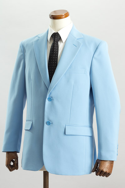 水色スーツ | シングル 2つボタンスーツ ノータック サイドベンツ ライトブルー【通販、販売、メンズ、ステージ衣装、上野屋シャツ店】