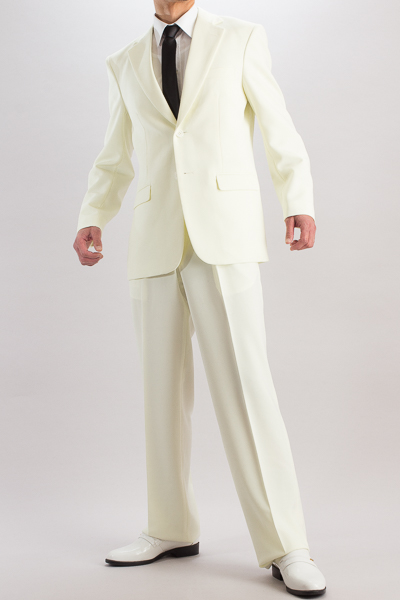 アイボリーカラースーツ販売店 | シングル 2つボタンスーツ サイドベンツ 象牙色【通販、販売、メンズ、ステージ衣装、上野屋シャツ店】