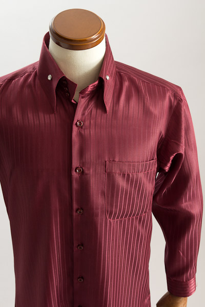 シャドーストライプハイカラーシャツ 1461 ワインレッド 通販 販売 メンズ ステージ衣装 上野屋シャツ店