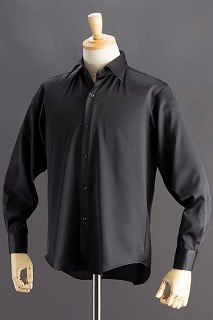 黒いシャツ販売店、レギュラーカラーシャツ ブラック 【通販、販売、メンズ、ステージ衣装、上野屋シャツ店】