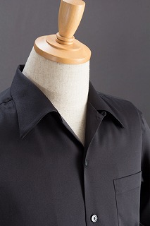 開襟シャツ ブラック・オープンカラーシャツ【通販、販売、メンズ