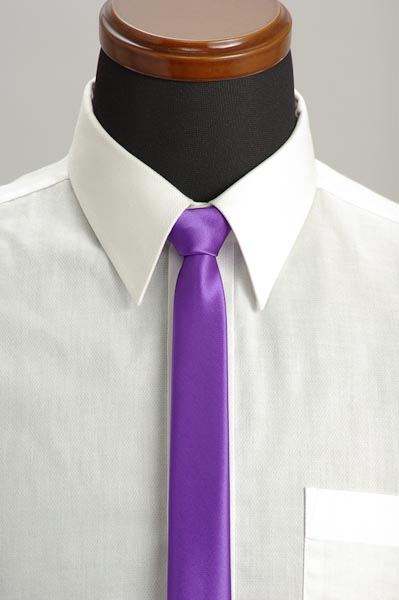 サテンスリムネクタイ紫色 ステージ衣装 通販 販売 メンズ 上野屋シャツ店