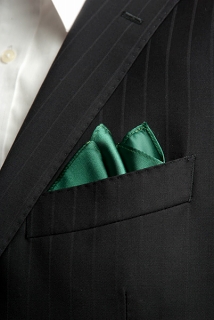 サテンポケットチーフ 全37色モスグリーン・カラーポケットチーフ