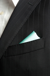 サテンポケットチーフ 全37色ミントグリーン・カラーポケットチーフ