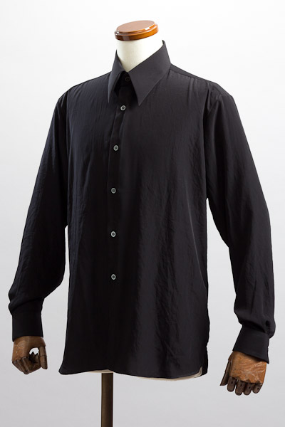 ロングポイントカラーシャツ ブラック 通販 販売 メンズ ステージ衣装 上野屋シャツ店
