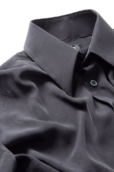 ロングポイントカラーシャツ ブラック 【通販、販売、メンズ、ステージ衣装、上野屋シャツ店】