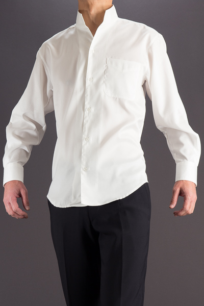 スタンドカラーシャツ オープンタイプホワイト 通販 販売 メンズ ステージ衣装 上野屋シャツ店