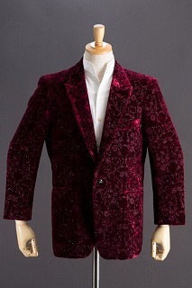 JAeger ノーカラージャケット ワインレッド ベルベット シックなワインカラーのベルベットステージジャケット｜上野屋シャツ店