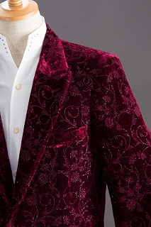 シックなワインカラーのベルベットステージジャケット｜上野屋シャツ店