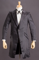 スリム ロングジャケット 【デザインボタン】 ブラックの画像