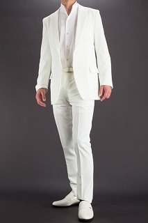 白いスーツなら当店で！矢沢永吉ファン必見！｜シングル２つボタンスーツ　ホワイト