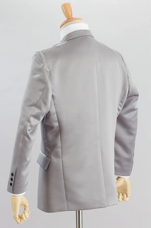 銀色スーツ【サテンスーツ】カラースーツ シングル 2ボタン シルバー